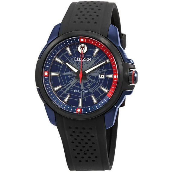 Citizen Men's Eco-Drive Spider Man Black Strap Watch