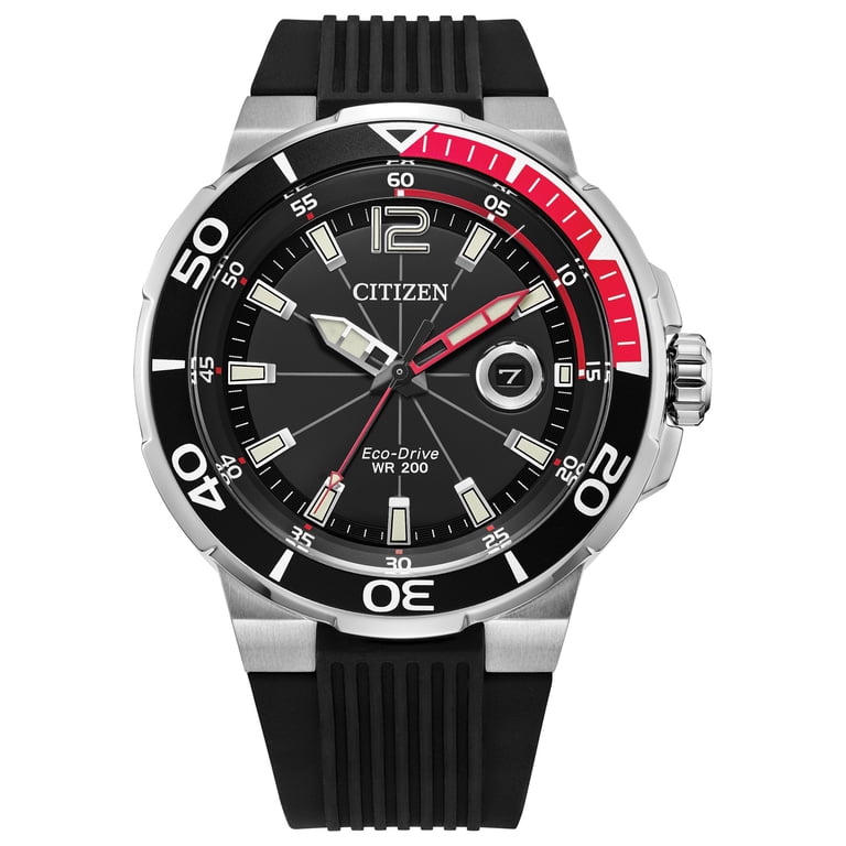 Citizen Men's Eco-Drive Sport Luxury Black Strap Watch - AW1429