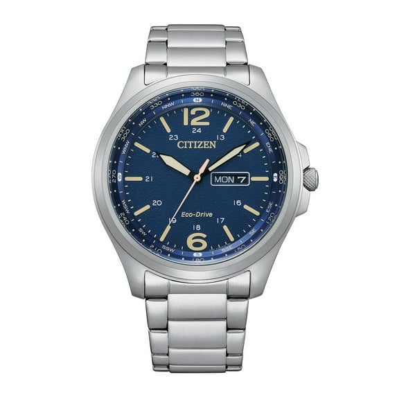 Citizen Men's Eco-Drive Stainless Steel Blue Dial Watch AW0110-58L