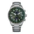 thumbnail image 1 of Citizen Men's Eco-Drive Stainless Steel Chronograph Green Dial Watch - CA0770-56X, 1 of 5