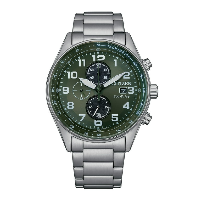Citizen Men's Eco-Drive Stainless Steel Chronograph Green