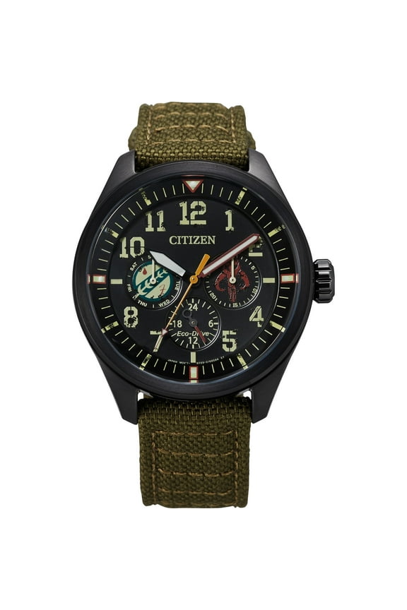 Men's Eco-Drive Star Wars Boba Fett Strap Watch with Black Dial - BU2058-00W