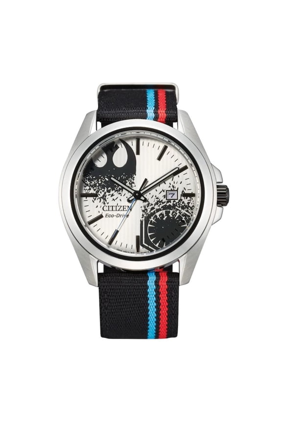 Men's Eco-Drive Star Wars Sequel Black Nylon Strap Watch - AW1438-33W