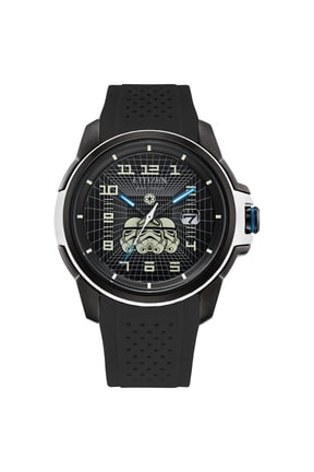 Men's Eco-Drive Star Wars Stormtrooper Black Strap Watch - AW1659-00W
