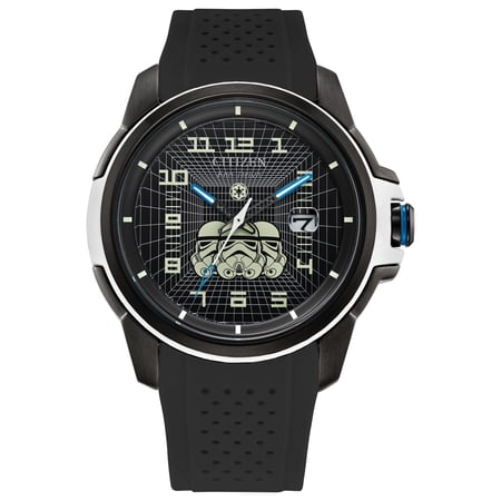 Citizen Men's Eco-Drive Star Wars Stormtrooper Black Strap Watch - AW1659-00W