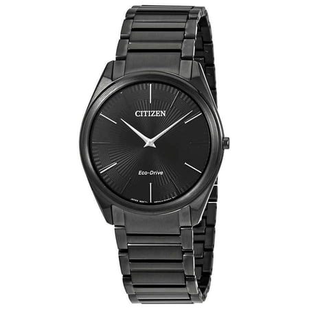 Citizen Men's Eco-Drive Stiletto Black Stainless Steel Watch AR3075-51E