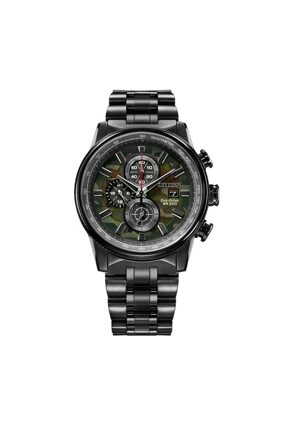 Men's Eco-Drive Weekender Nighthawk Chronograph Watch in Black IP Stainless Steel - CA0805-53X