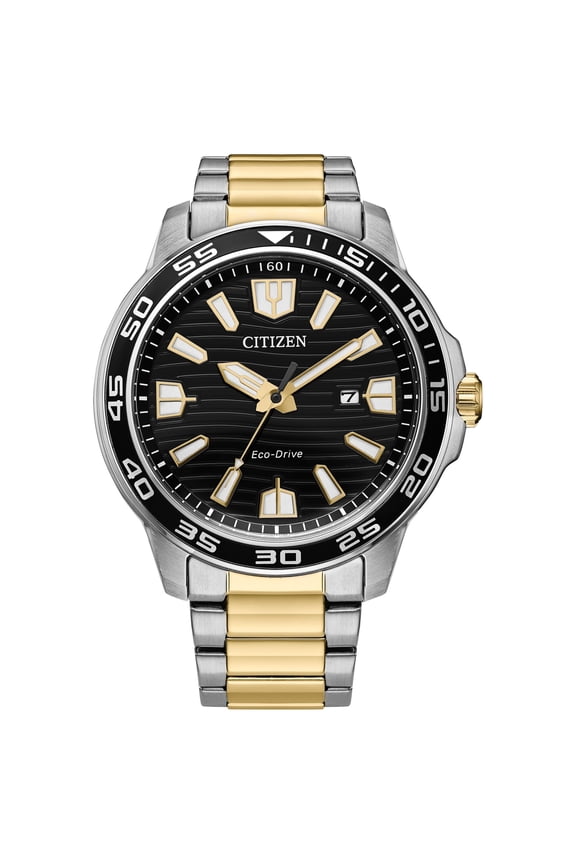 Men's Eco-Drive Weekender Two-Tone Black Dial Bracelet Watch - AW1706-52E