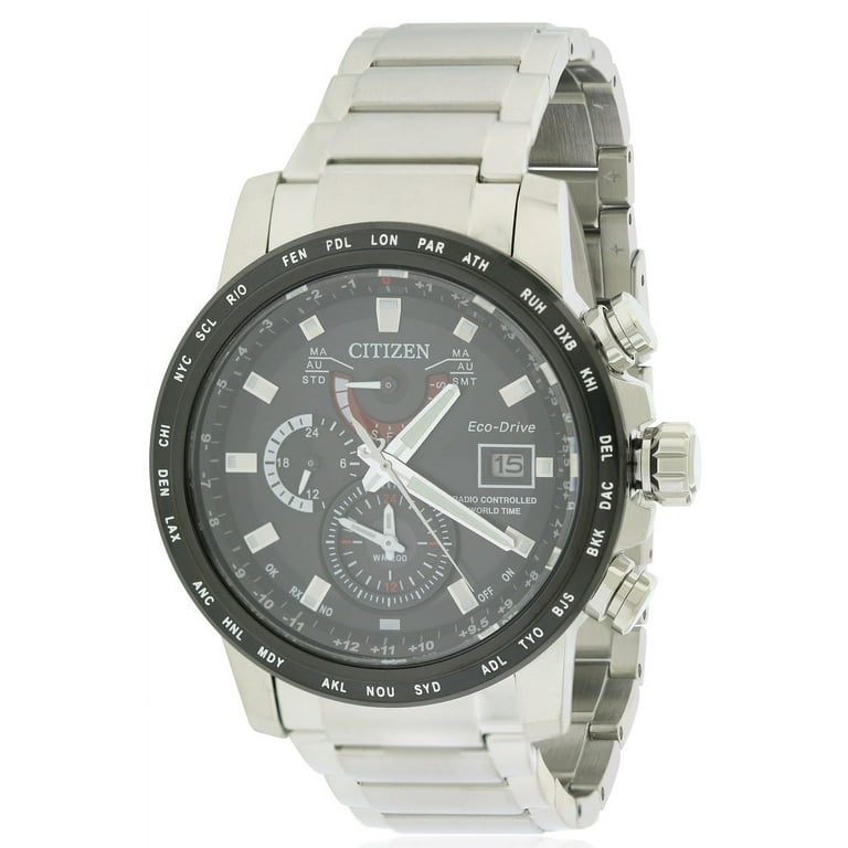 Citizen Men s Eco Drive World Time A T Watch AT9071 58E Walmart
