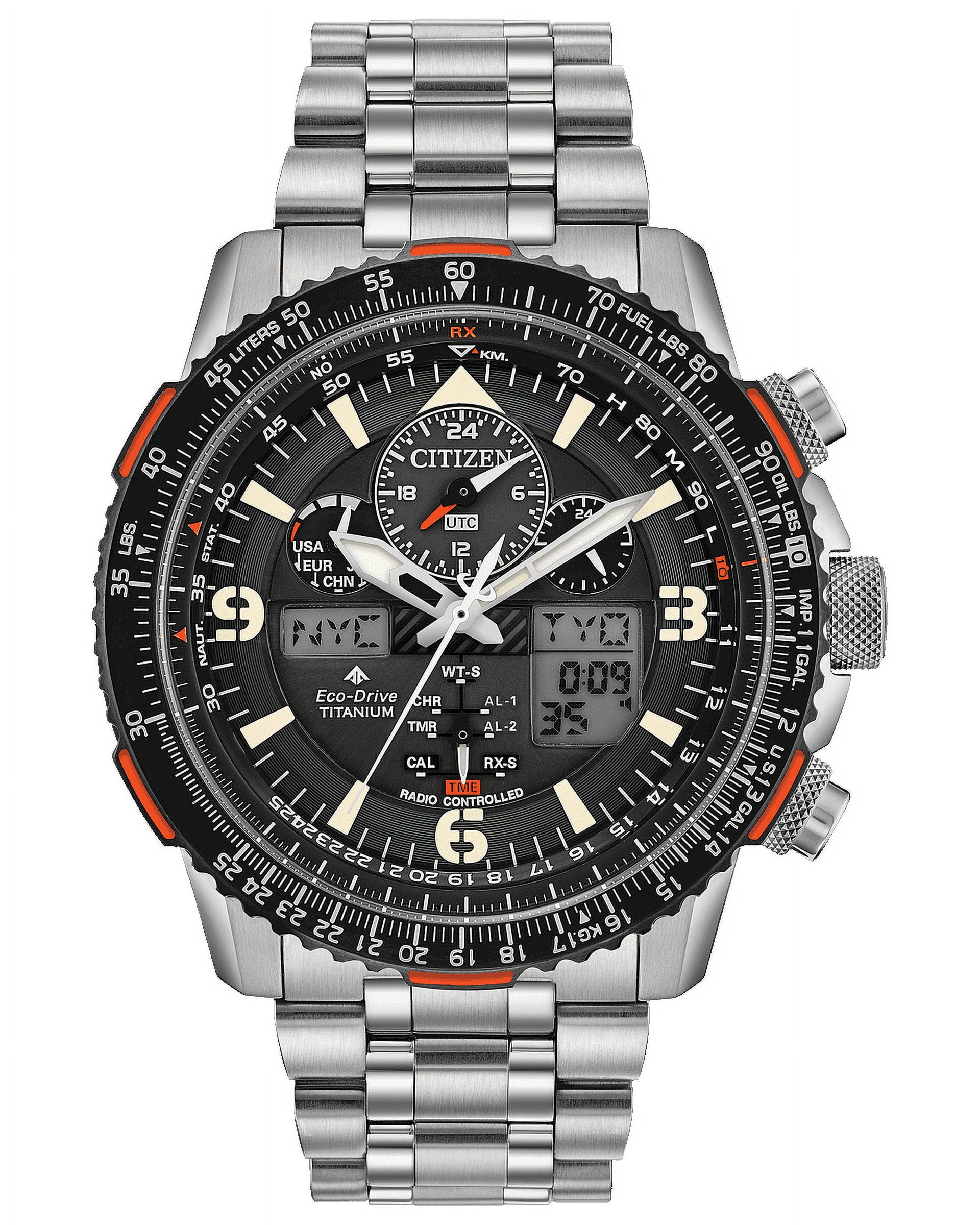 Citizen Men's Promaster Air Skyhawk Eco-Drive Pilot Watch, Atomic Timkeeping Technology, Chronograph, Power Reserve Indicator, Ana-digi Display, Luminous Hands and Markers, Anti-Reflective Crystal