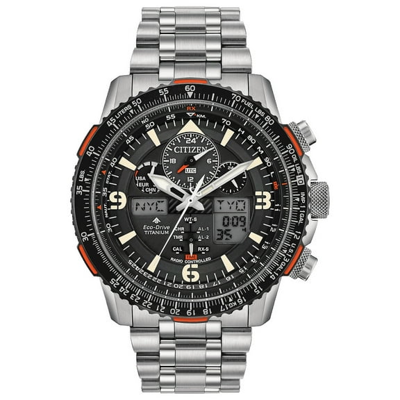 Citizen Men's Promaster Air Skyhawk Eco-Drive Pilot Watch, Atomic Timkeeping Technology, Chronograph, Power Reserve Indicator, Ana-digi Display, Luminous Hands and Markers, Anti-Reflective Crystal