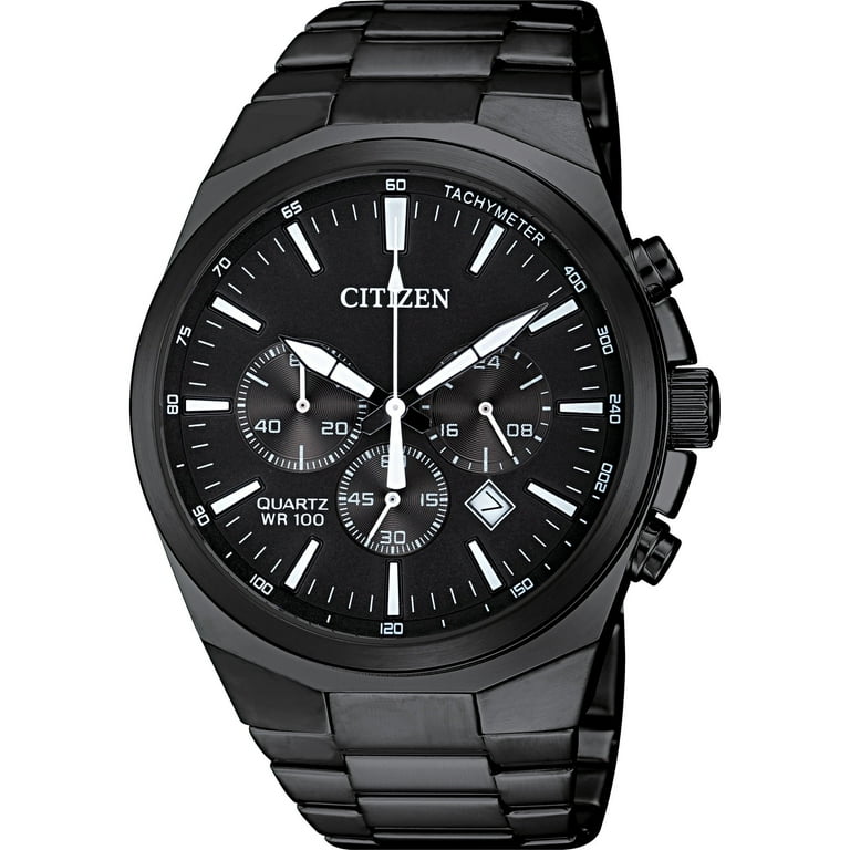 Citizen Men's WRIST Quartz Black Stainless Steel Chronograph
