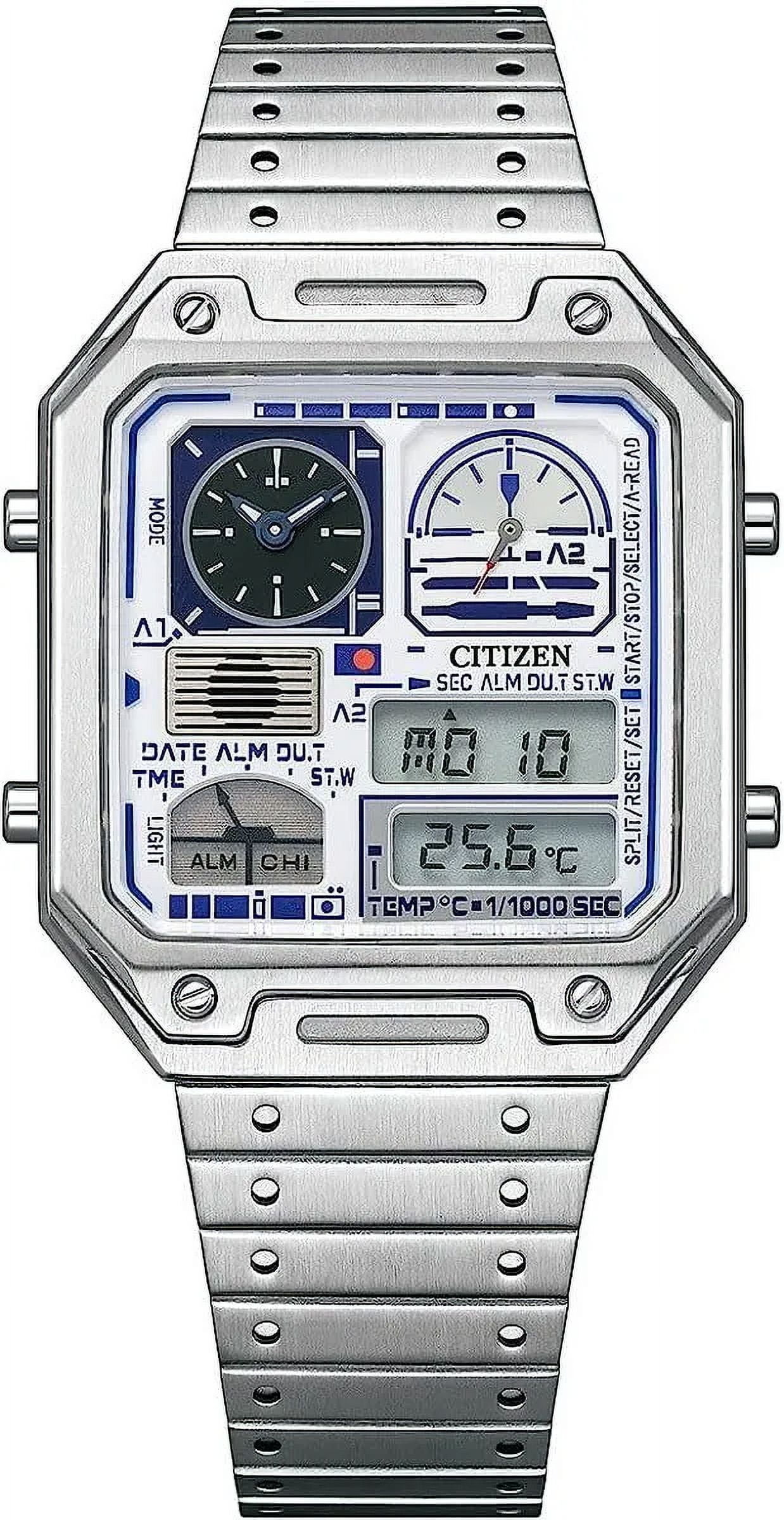 Citizen Men's Star Wars Vintage Ana-Digi Quartz Stainless Steel Watch,  Rectangular