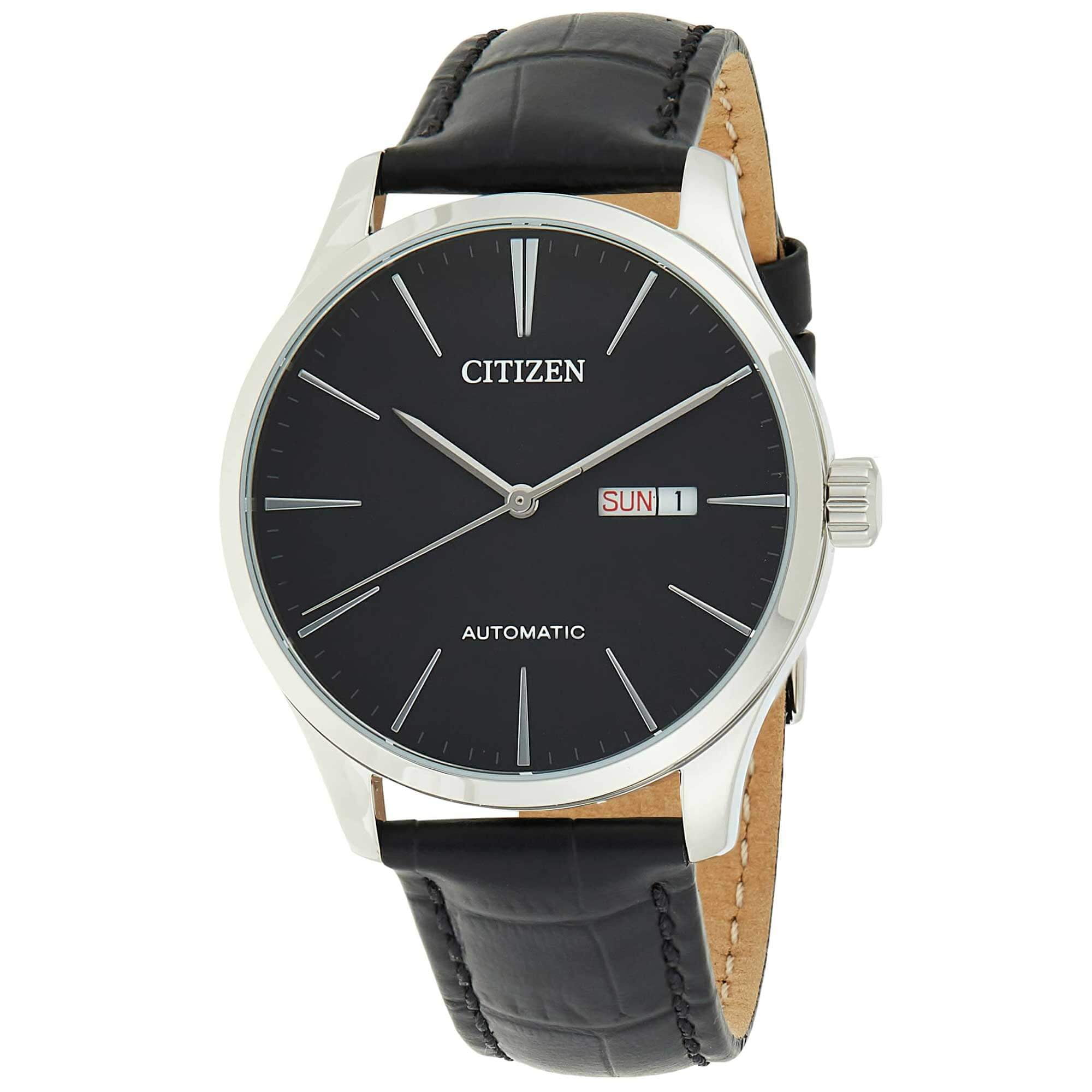 Citizen NH8350-08E Men's Automatic Watch with Black Dial, Leather