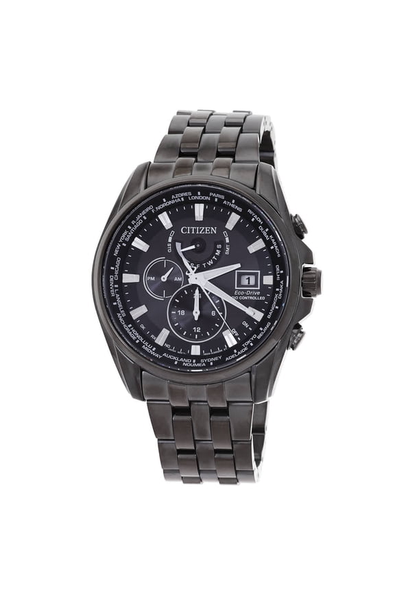 Perpetual Alarm Chronograph Quartz Black Dial Men's Watch AT9127-80E