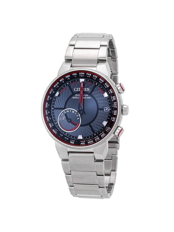 Perpetual World Time Satellite Wave Eco-Drive Black Dial Men's Watch CC3031-51E