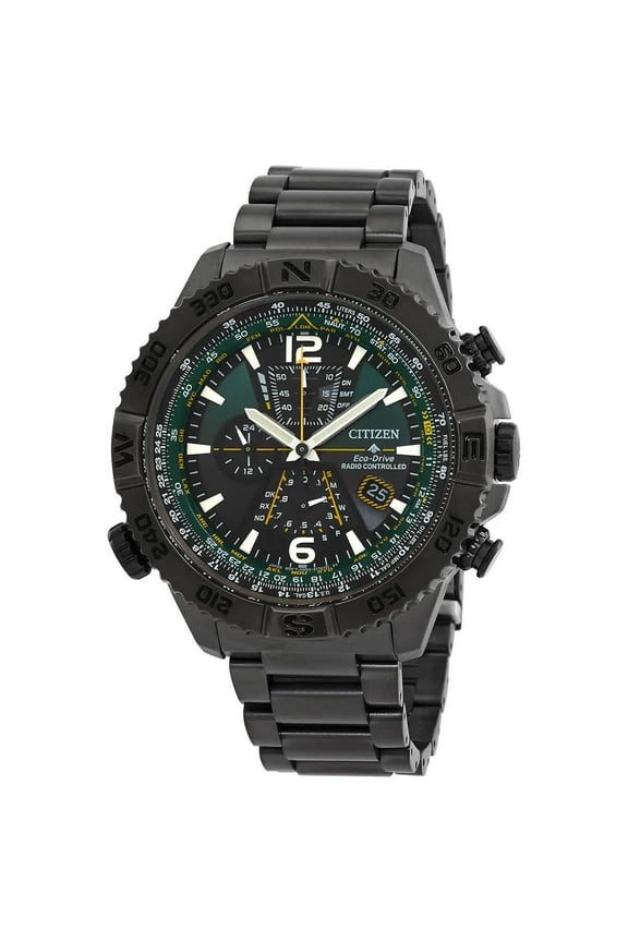 Promaster Navihawk A-T Perpetual World Time Chronograph GMT Green Dial Men's Watch AT8227-56X