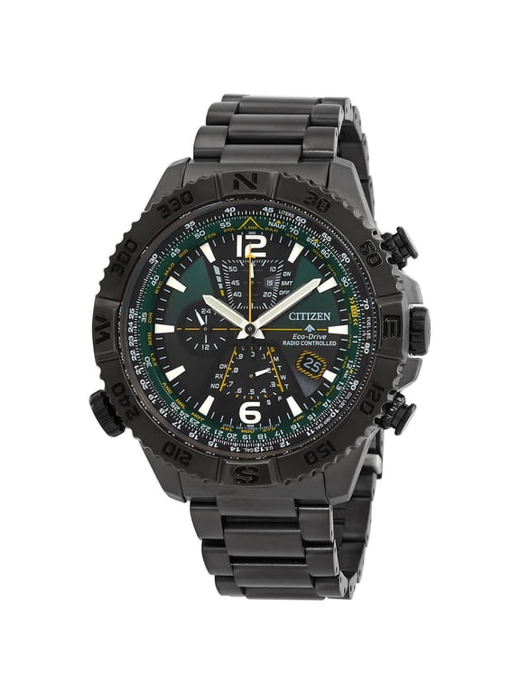 Promaster Navihawk A-T Perpetual World Time Chronograph GMT Green Dial Men's Watch AT8227-56X