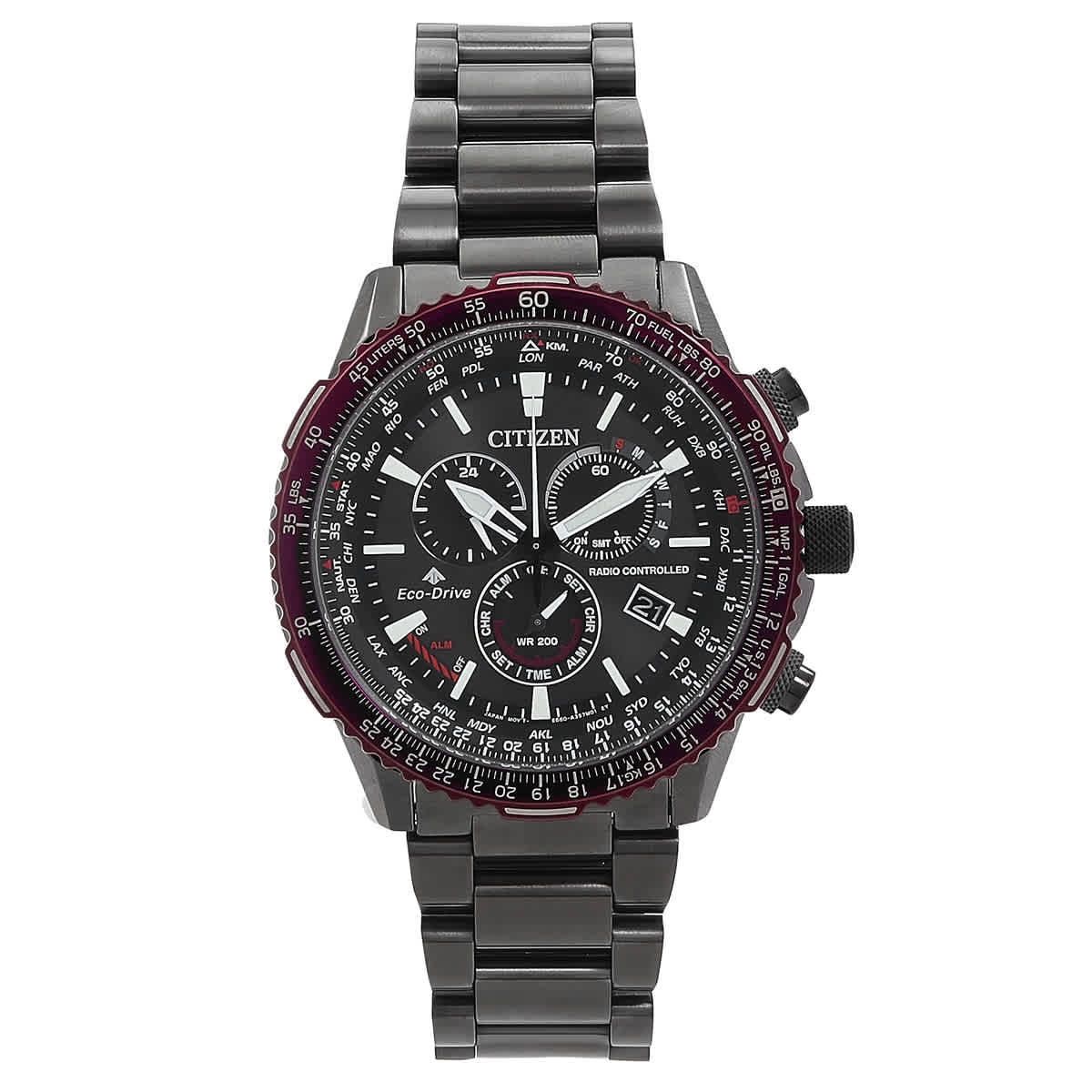 Citizen Promaster Perpetual Alarm World Time Chronograph GMT Black