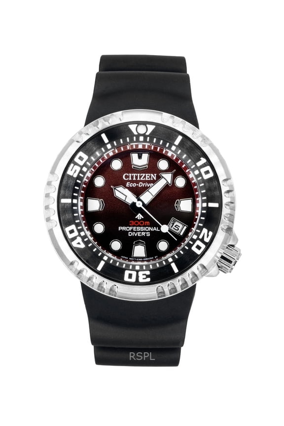 Promaster Polyurethane Strap Red Dial Eco-Drive Diver's BN1024-01Z 300M Men's Watch