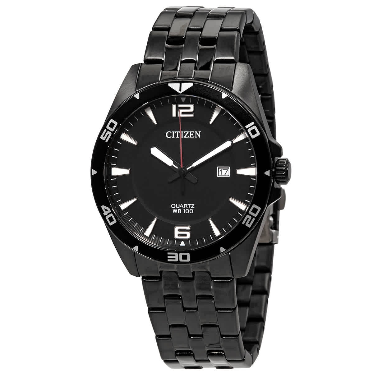 Citizen Quartz Black Dial Black-plated Men's Watch BI5055-51E