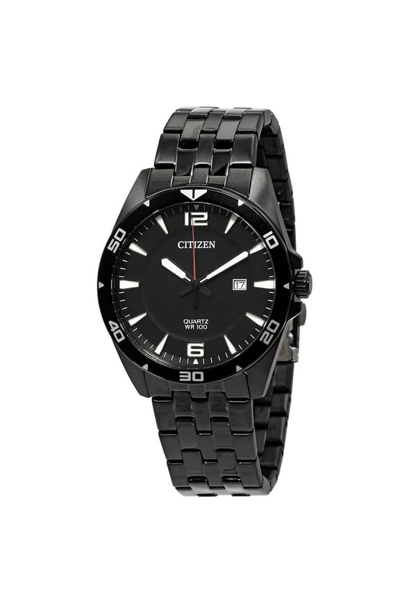 Quartz Black Dial Black-plated Men's Watch BI5055-51E