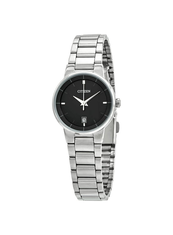 Quartz Black Dial Stainless Steel Ladies Watch EU6010-53E