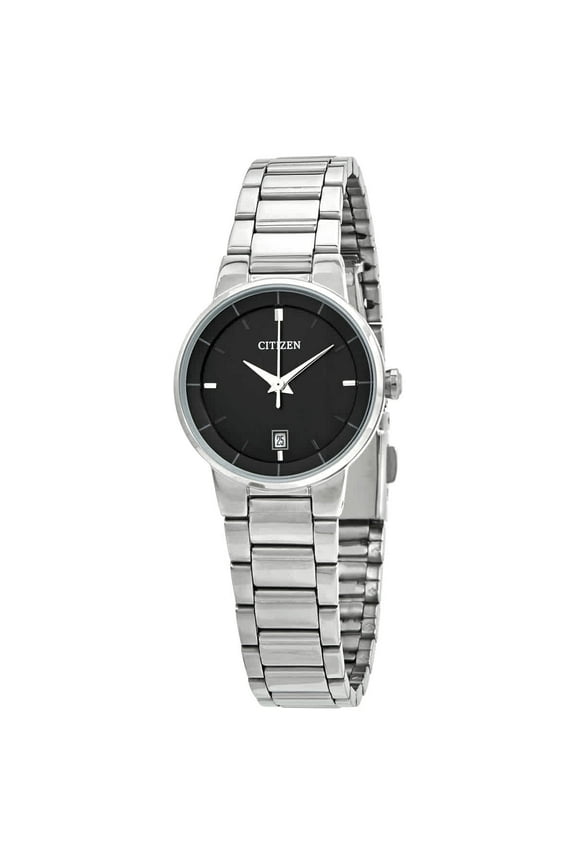 Quartz Black Dial Stainless Steel Ladies Watch EU6010-53E