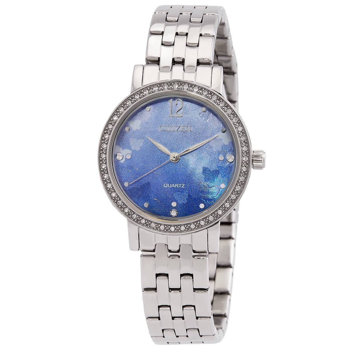 Aphros Queen プラチナシリーズ Citizen Quartz Crystal Blue Mother of Pearl Dial Ladies Watch