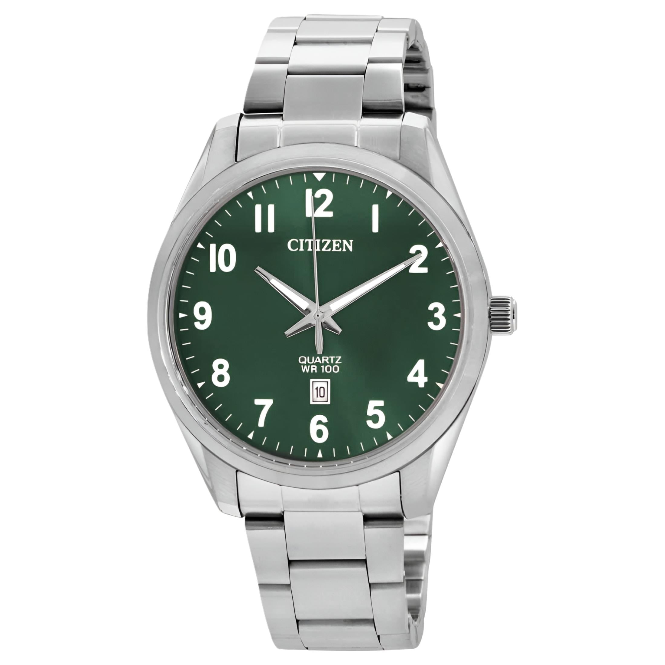 Citizen Quartz Green Dial Stainless Steel Men's Watch BI1031-51X