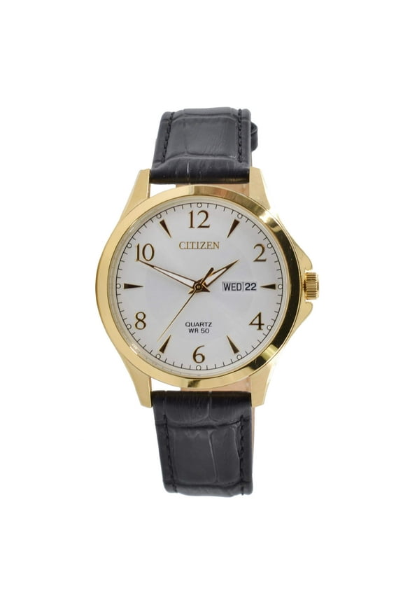 Quartz Silver Dial Black Leather Men's Watch BF2003-25A