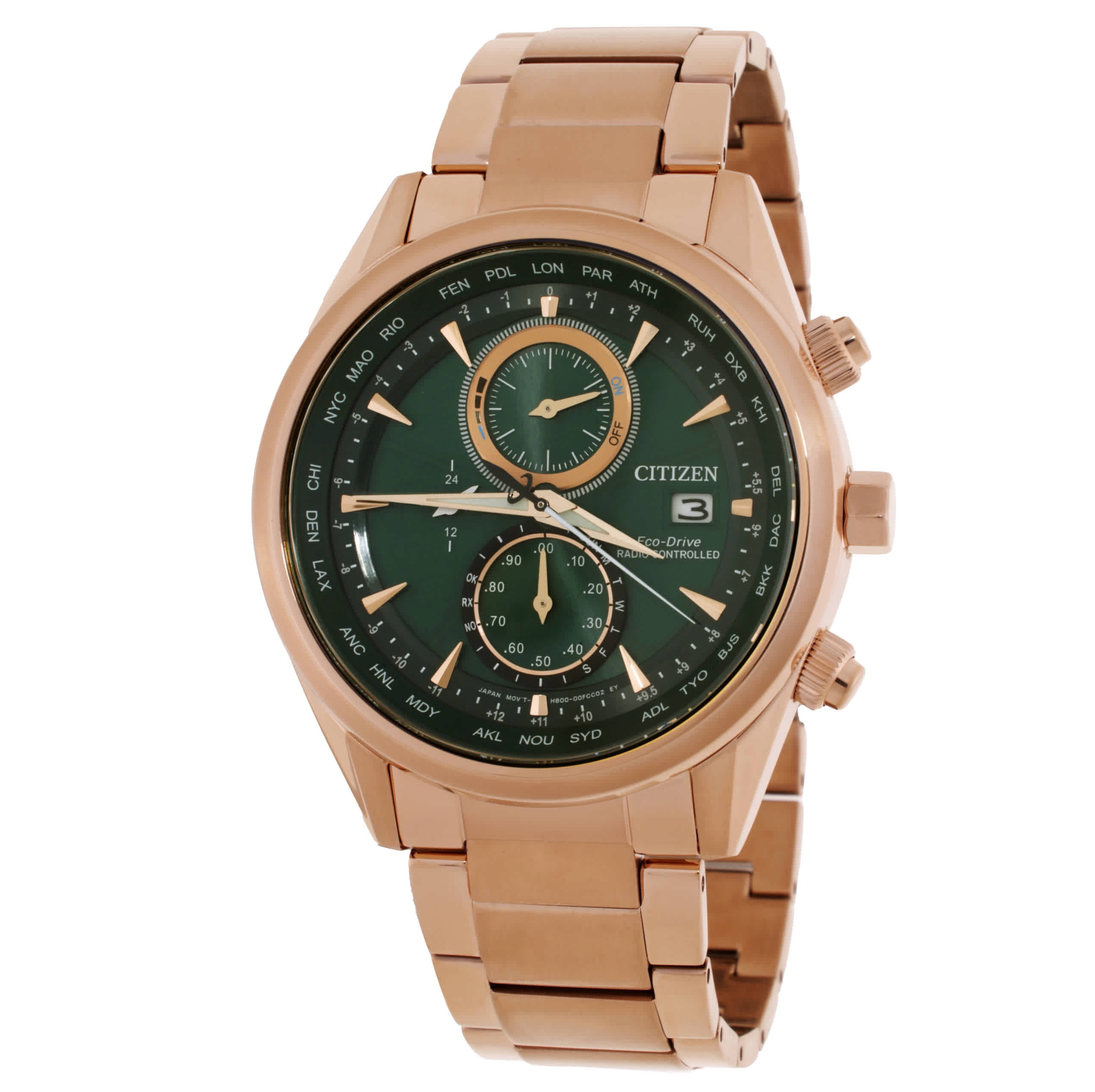 Citizen Radio-Controlled Perpetual World Time Chronograph Green