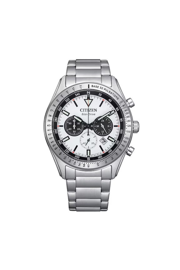 Rescue Chrono Panda Dial Men's White Dial Eco-Drive Watch CA4600-89A