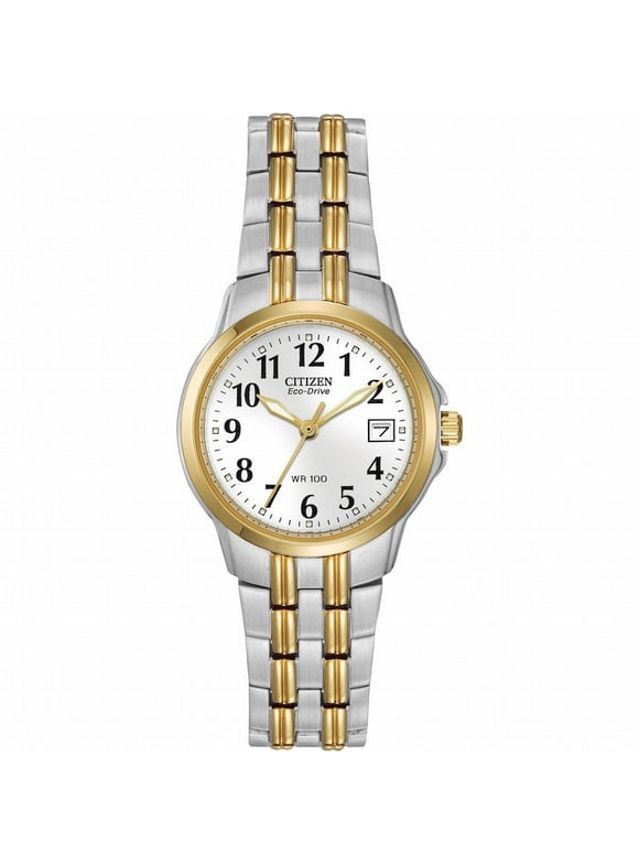 Silhouette Eco-Drive White Dial Two-tone Ladies Watch EW1544-53A
