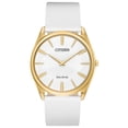 thumbnail image 1 of Citizen Women's Eco-Drive Stiletto White Leather Strap Watch, 1 of 5