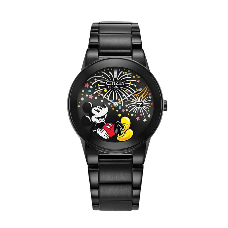 Citizen Unisex Eco-Drive Disney Mickey Mouse Black IP Stainless