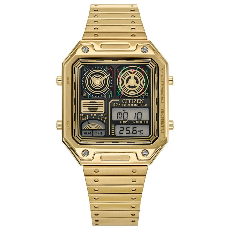 シチズン スターウォーズ C-3PO JG2123-59E 未使用腕時計 Citizen C-3PO Star Wars Analog Gold Tone Digital Black Dial
