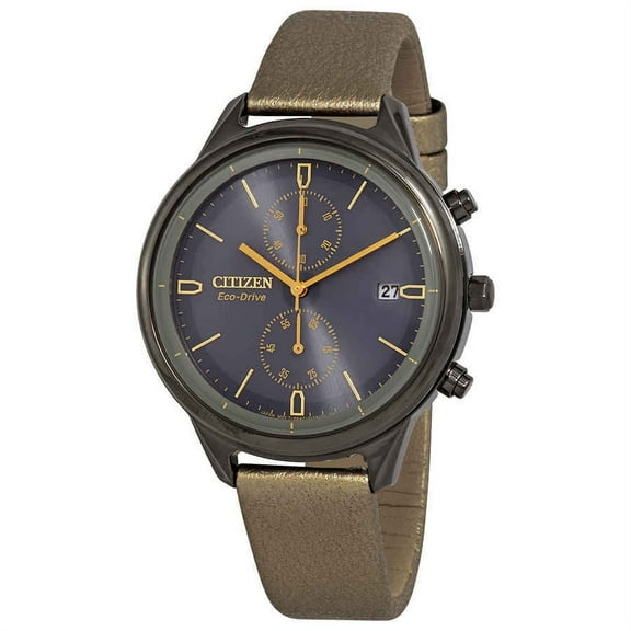 Citizen Women's Chandler Grey Dial Leather Strap Watch FB2007-04H