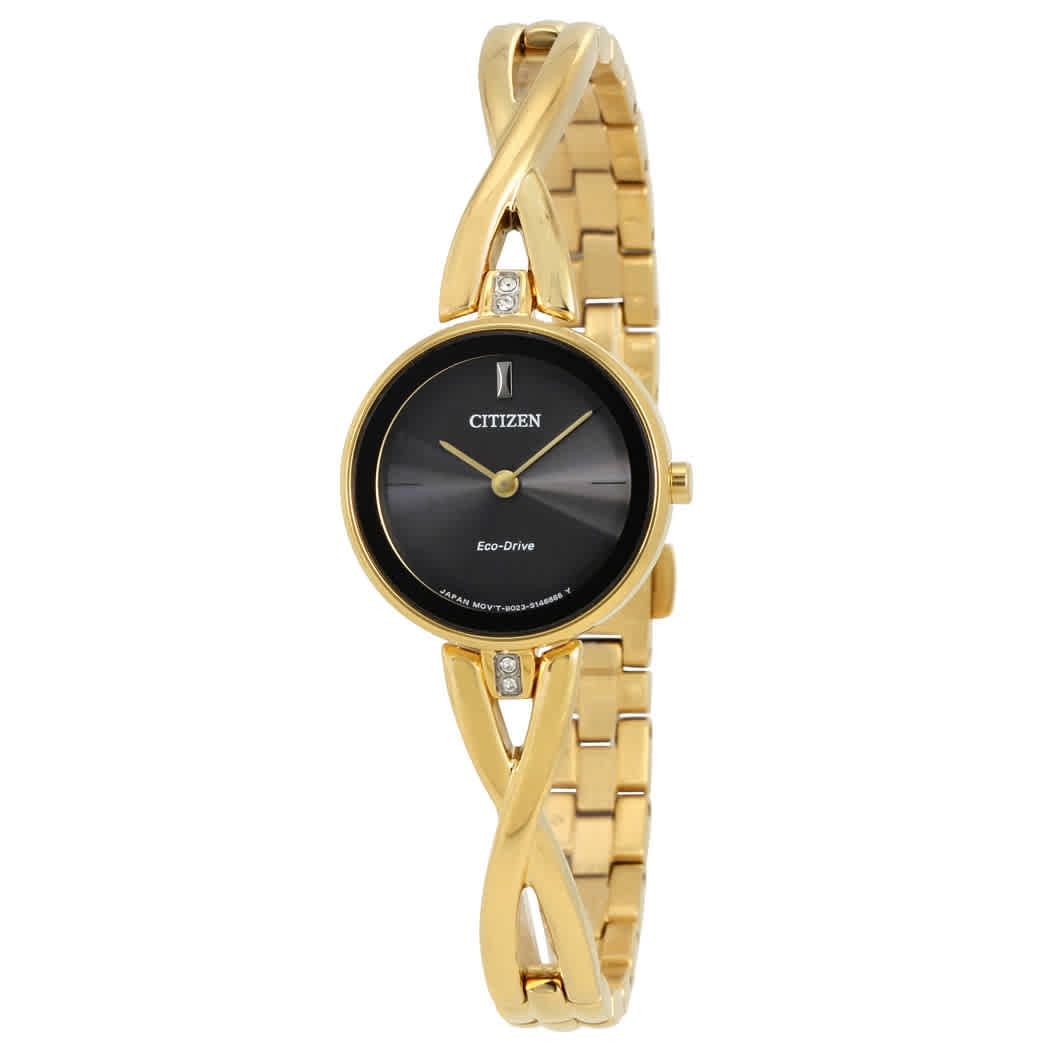 Citizen Women's Eco-Drive Axiom Gold-Tone Watch, Crystal Citizen Women's Eco-Drive Axiom Gold-Tone Watch, Crystal