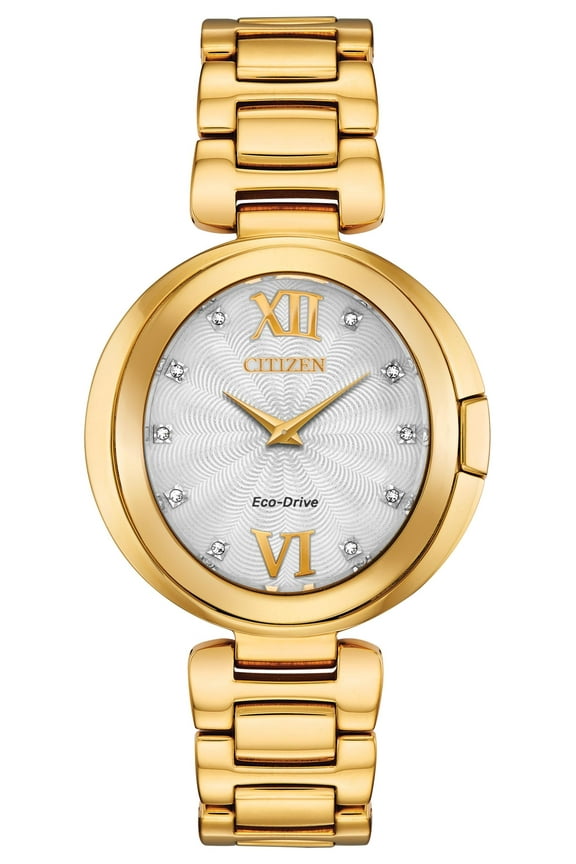 Women's Eco-Drive Capella Diamond Dial Gold Tone Watch - EX1512-53A