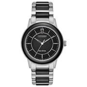 Citizen Womens Eco-Drive Chandler Stainless Steel and Ceramic Watch EM0741-51E