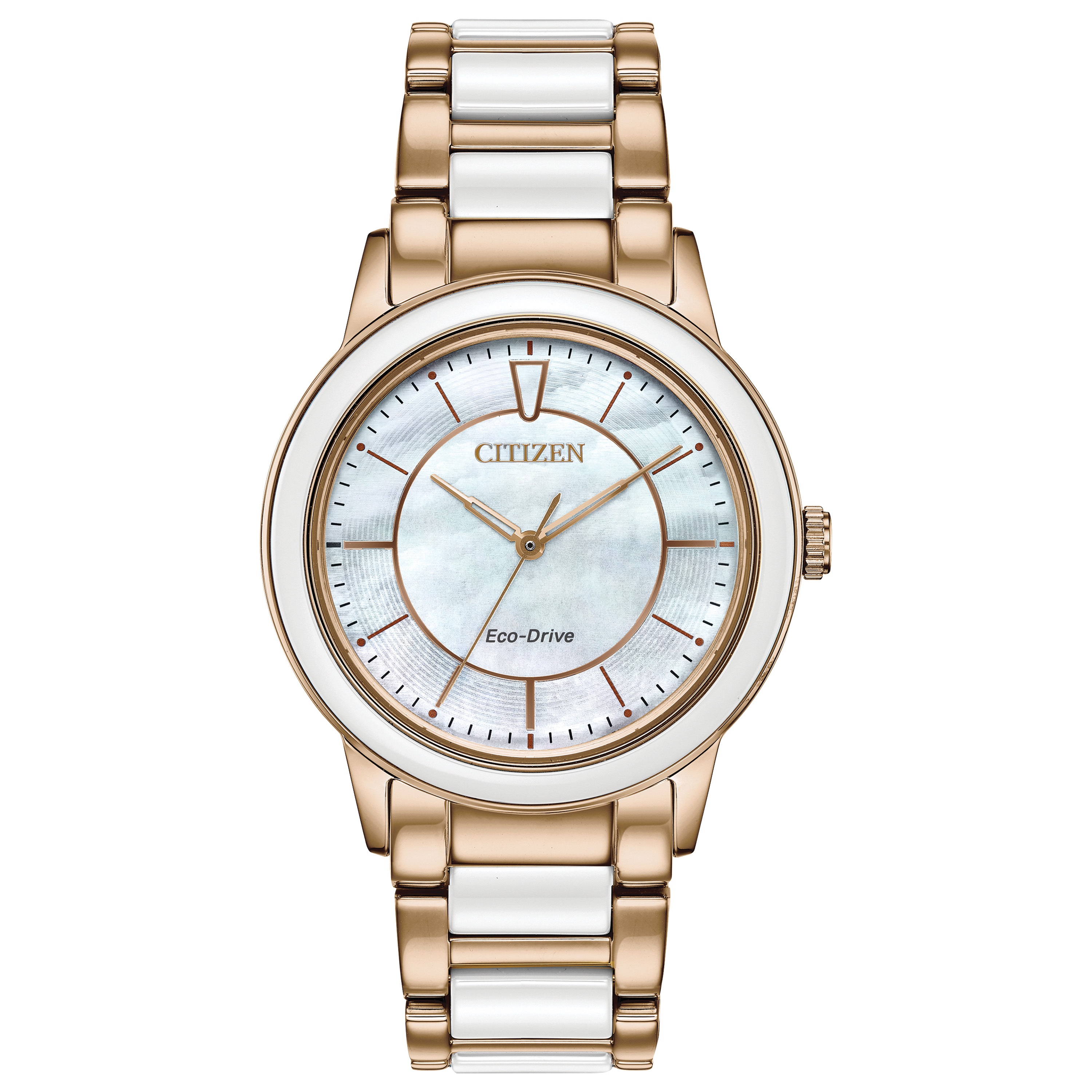 Citizen Women s Eco Drive Chandler Stainless Steel and Ceramic Watch EM0743 55D Walmart