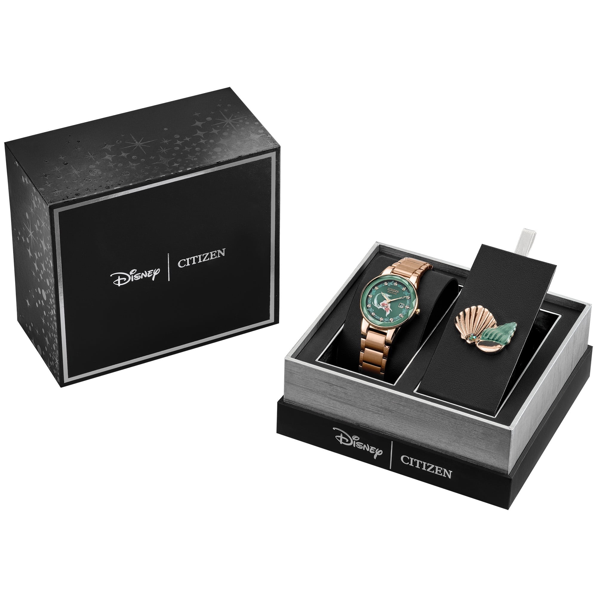 Citizen Women's Eco-Drive Disney Ariel Rose Gold-Tone Crystal Box Set Watch - GA1073-63W