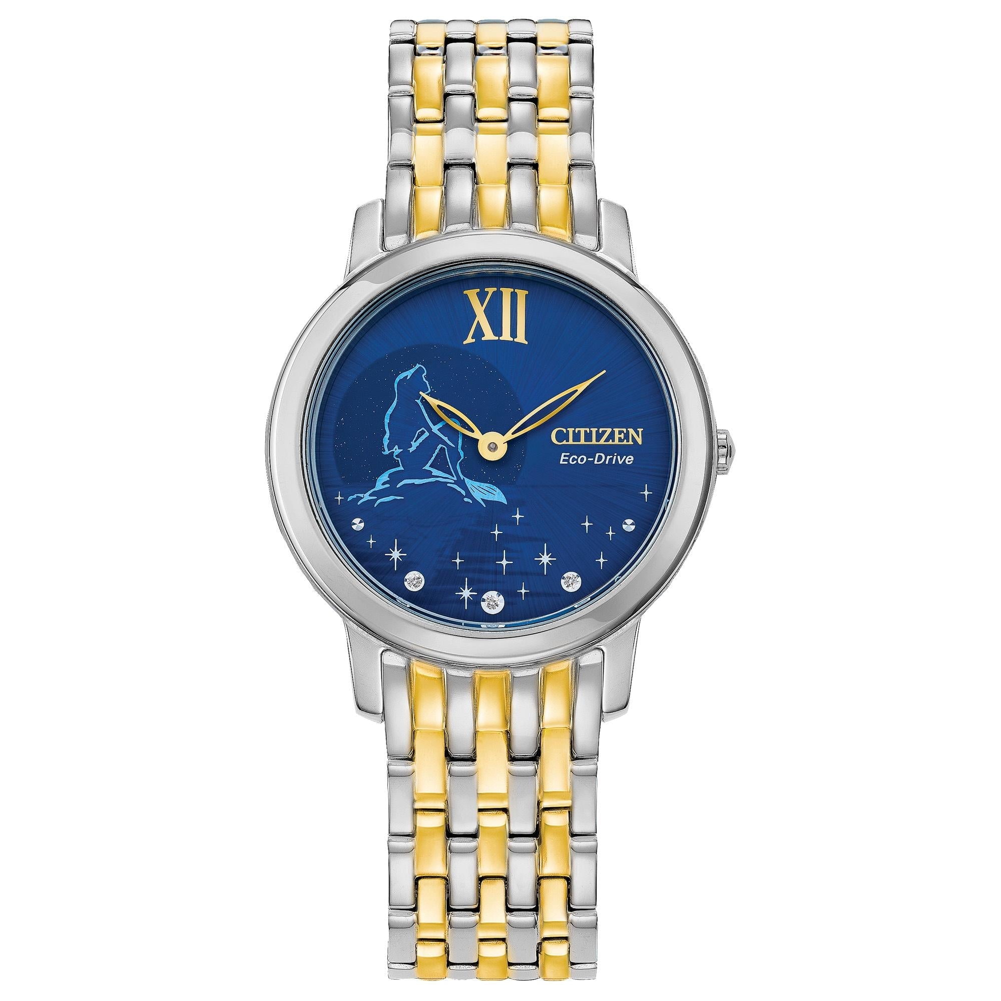 Disney Ladies Ariel Two-tone Metal w/Crystals Watch Disney Women Little Mermaid Ariel Dial Leather Oval 23mm  main image 3