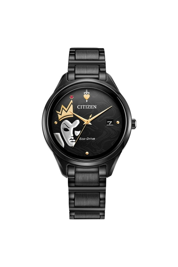 Women's Eco-Drive Disney Evil Queen Gunmetal Stainless Steel Box Set Watch - FE6107-68W