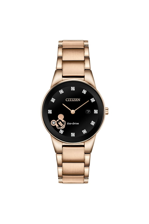 Women's Eco-Drive Disney Mickey Mouse Rose-Gold Diamond Watch - GA1056-54W