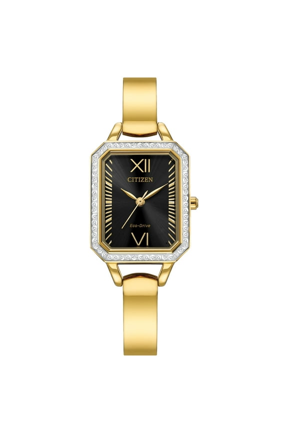Women's Eco-Drive Gold-Tone Silhouetted Crystal Watch - EM0982-54E