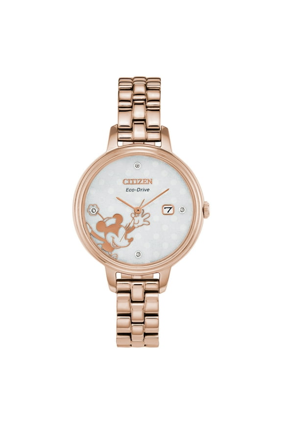 Women's Eco-Drive Minnie Mouse Stainless Steel Watch EW2448-51W