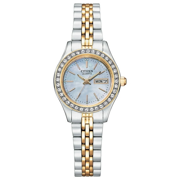 Citizen Women's Quartz Crystal Accent Two-Tone Stainless Steel Bracelet Watch EQ0539-56Y