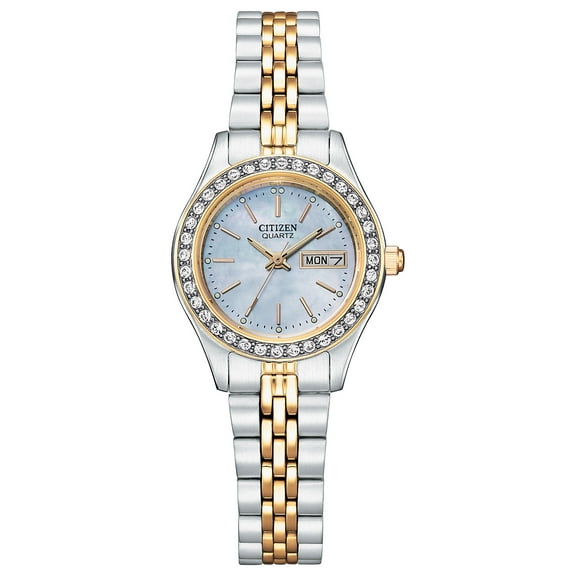 Citizen Women's Quartz Crystal Accent Two-Tone Stainless Steel Bracelet Watch EQ0539-56Y